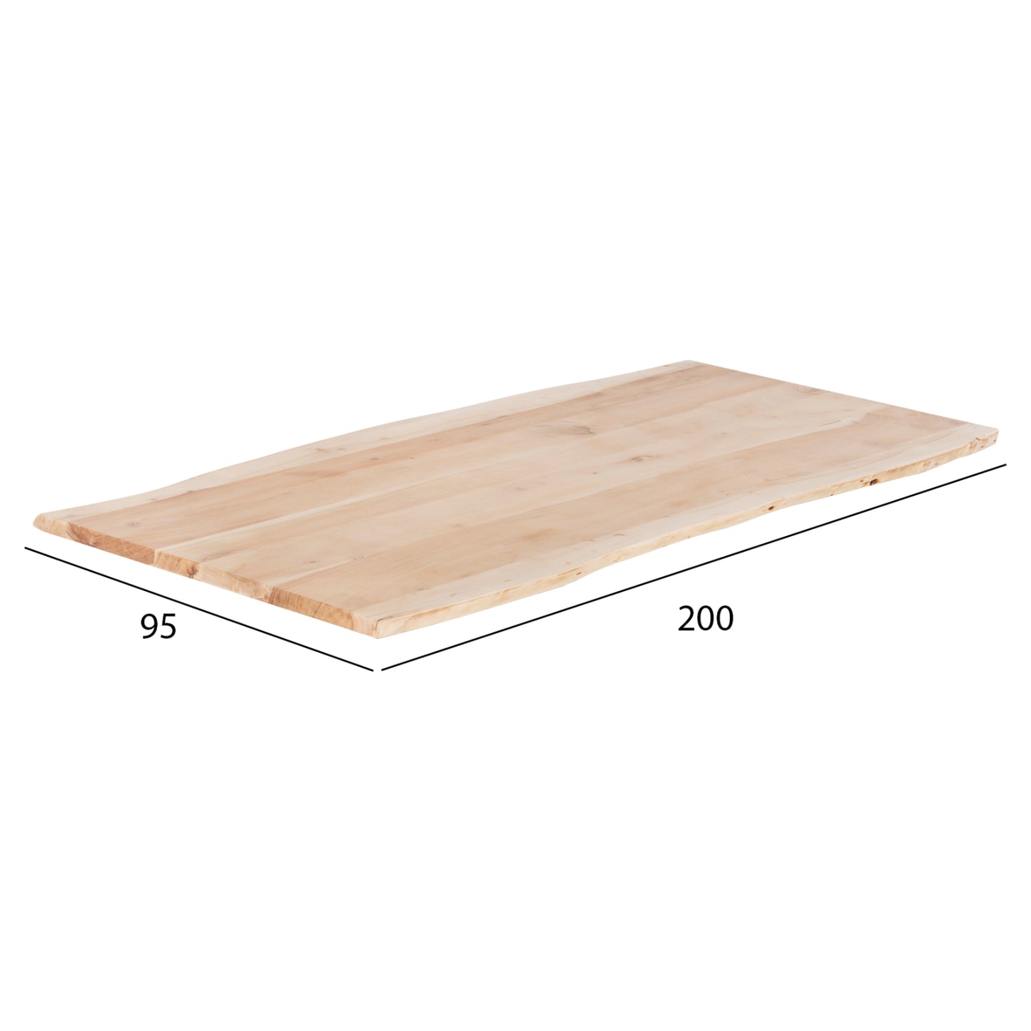 TABLETOP-SOLID ACACIA WOOD HM8506.21 NATURAL WOOD COLOR 200x95x4(thickness) cm.