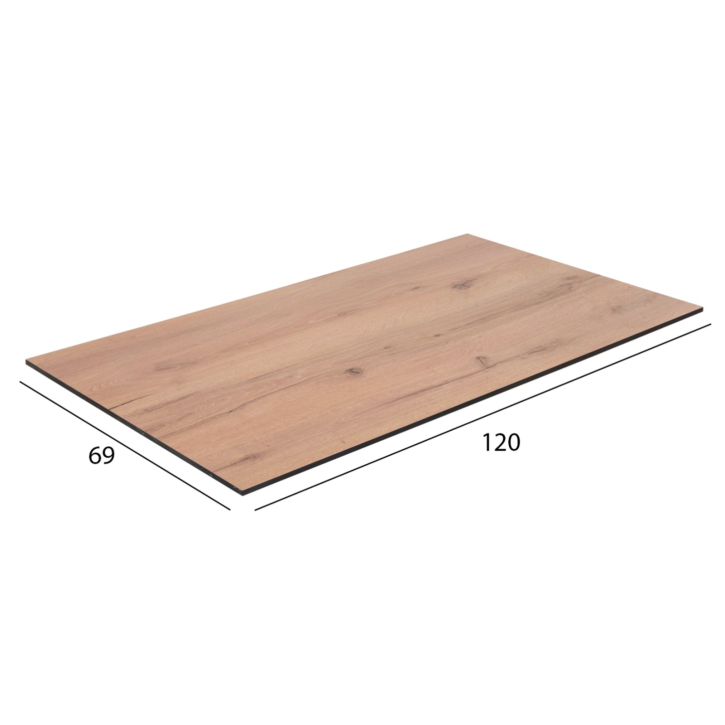 TABLETOP HPL HM5840.17 NATURAL WOOD COLOR 120x69cm  THICKNESS 12mm