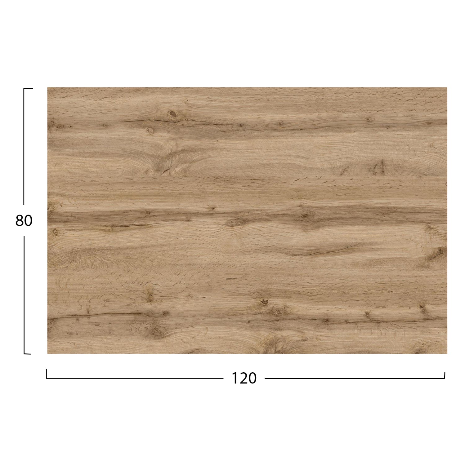 HPL TABLETOP HM5840.36 RECTANGULAR IN SONAMA OAK 120x80cm.