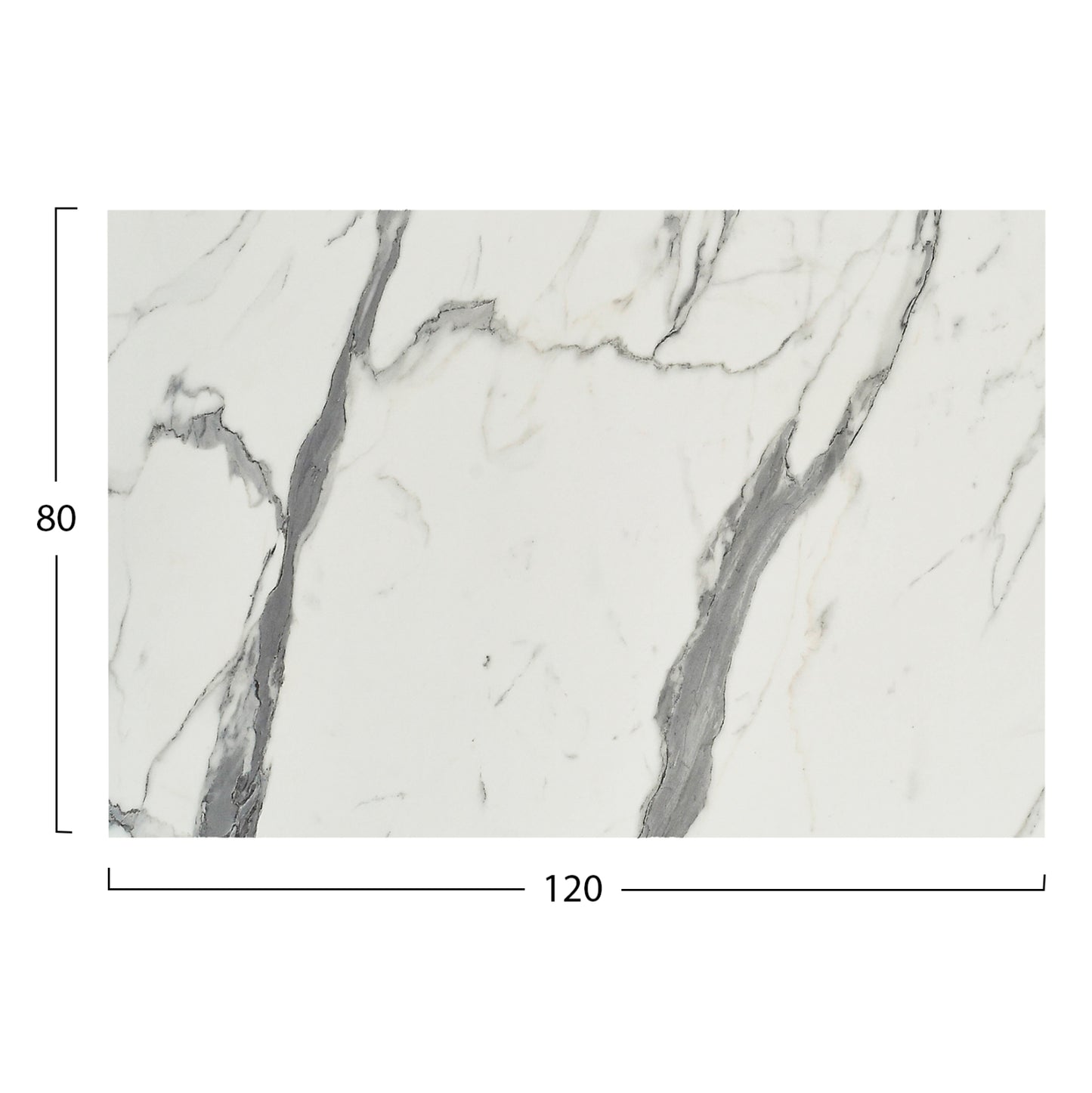 HPL TABLETOP HM5840.31 RECTANGULAR IN WHITE MARBLE 120x80cm.