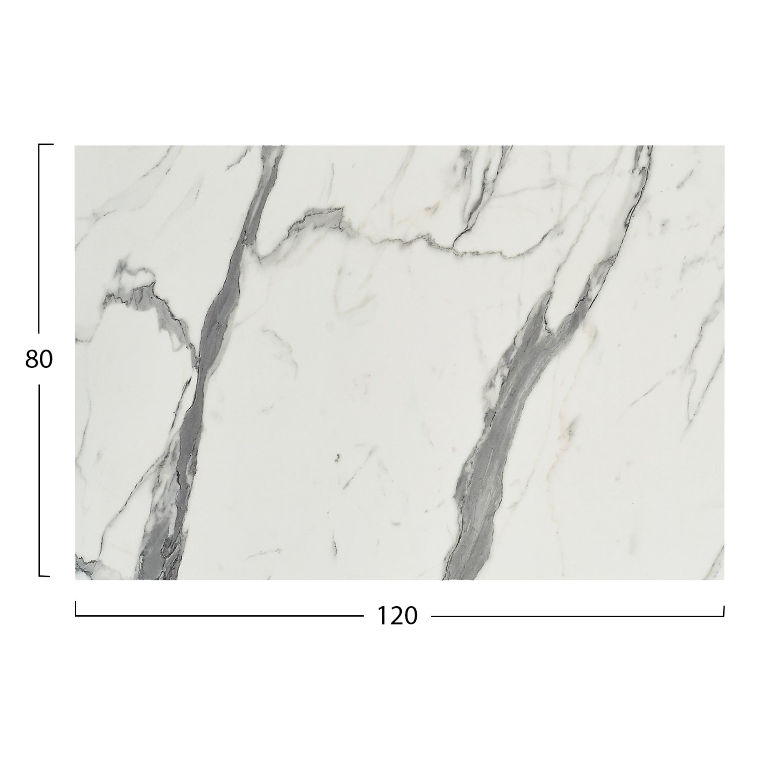 HPL TABLETOP HM5840.31 RECTANGULAR IN WHITE MARBLE 120x80cm.