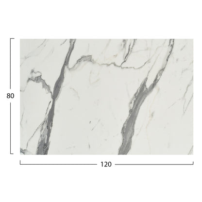 HPL TABLETOP HM5840.31 RECTANGULAR IN WHITE MARBLE 120x80cm.