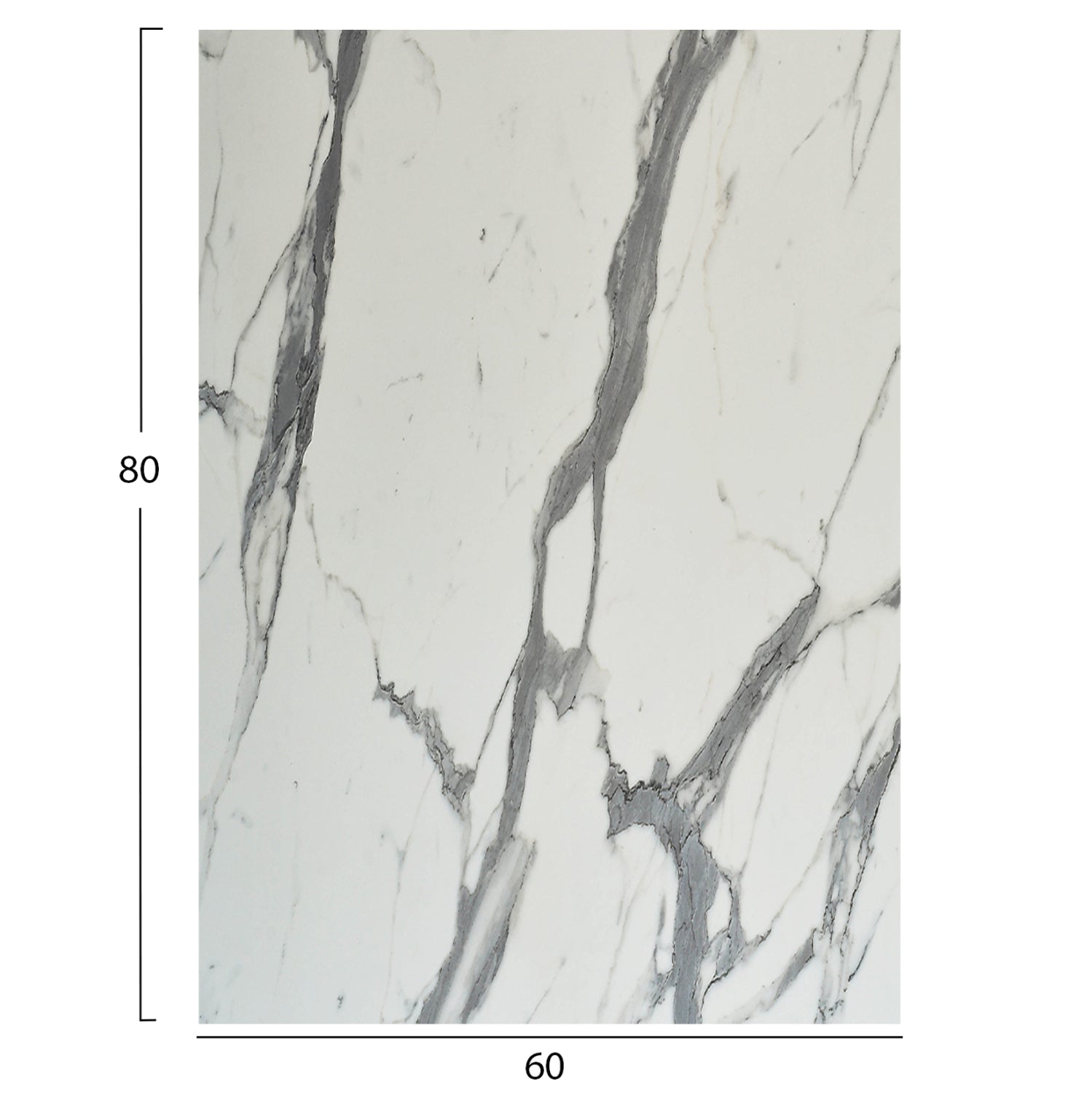 HPL TABLETOP HM6350.31 RECTANGULAR IN WHITE MARBLE COLOR 60X80cm