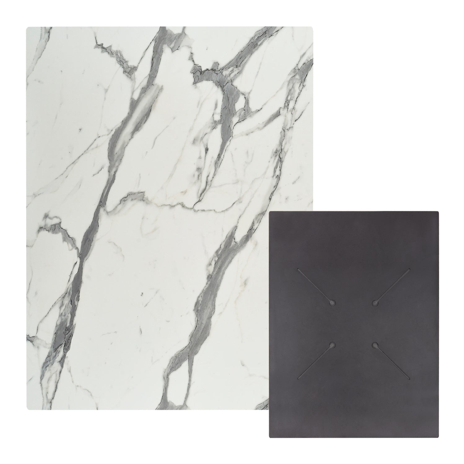 HPL TABLETOP HM6350.31 RECTANGULAR IN WHITE MARBLE COLOR 60X80cm