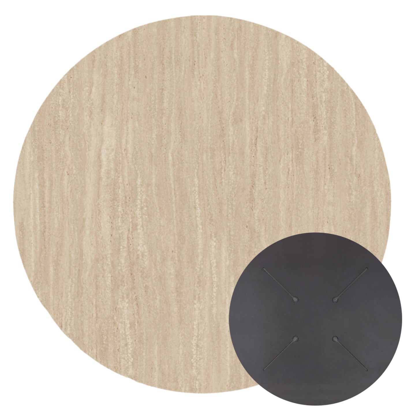HPL TABLETOP HM5842.35 ROUND IN TRAVERTINE STONE Φ70cm.