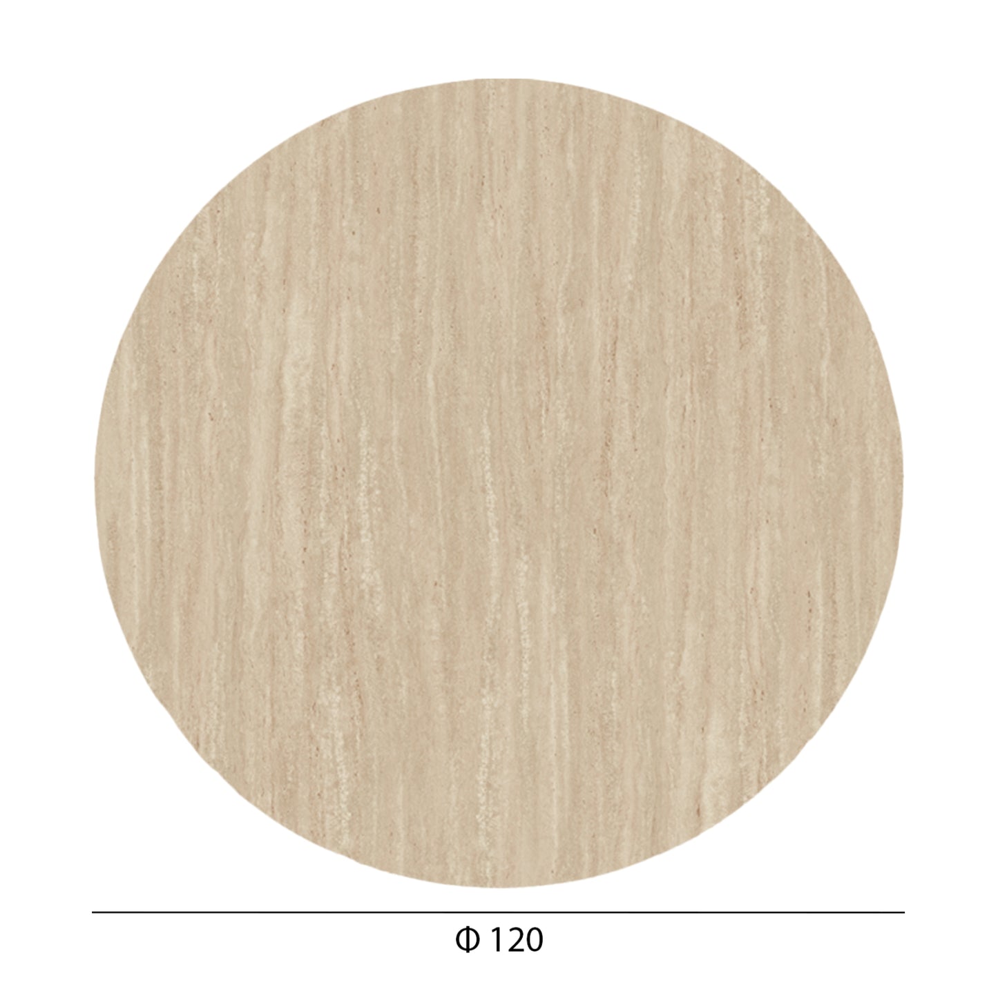 HPL TABLETOP HM6351.35 ROUND IN TRAVERTINE STONE COLOR Φ120cm.