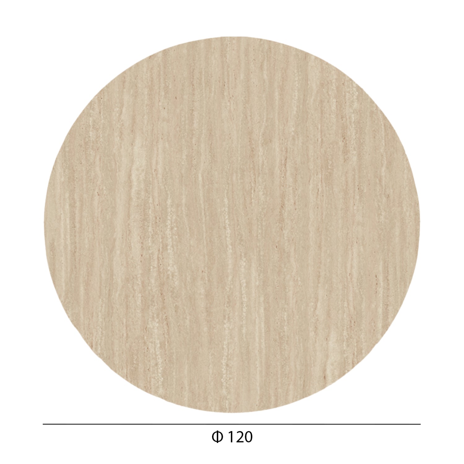 HPL TABLETOP HM6351.35 ROUND IN TRAVERTINE STONE COLOR Φ120cm.