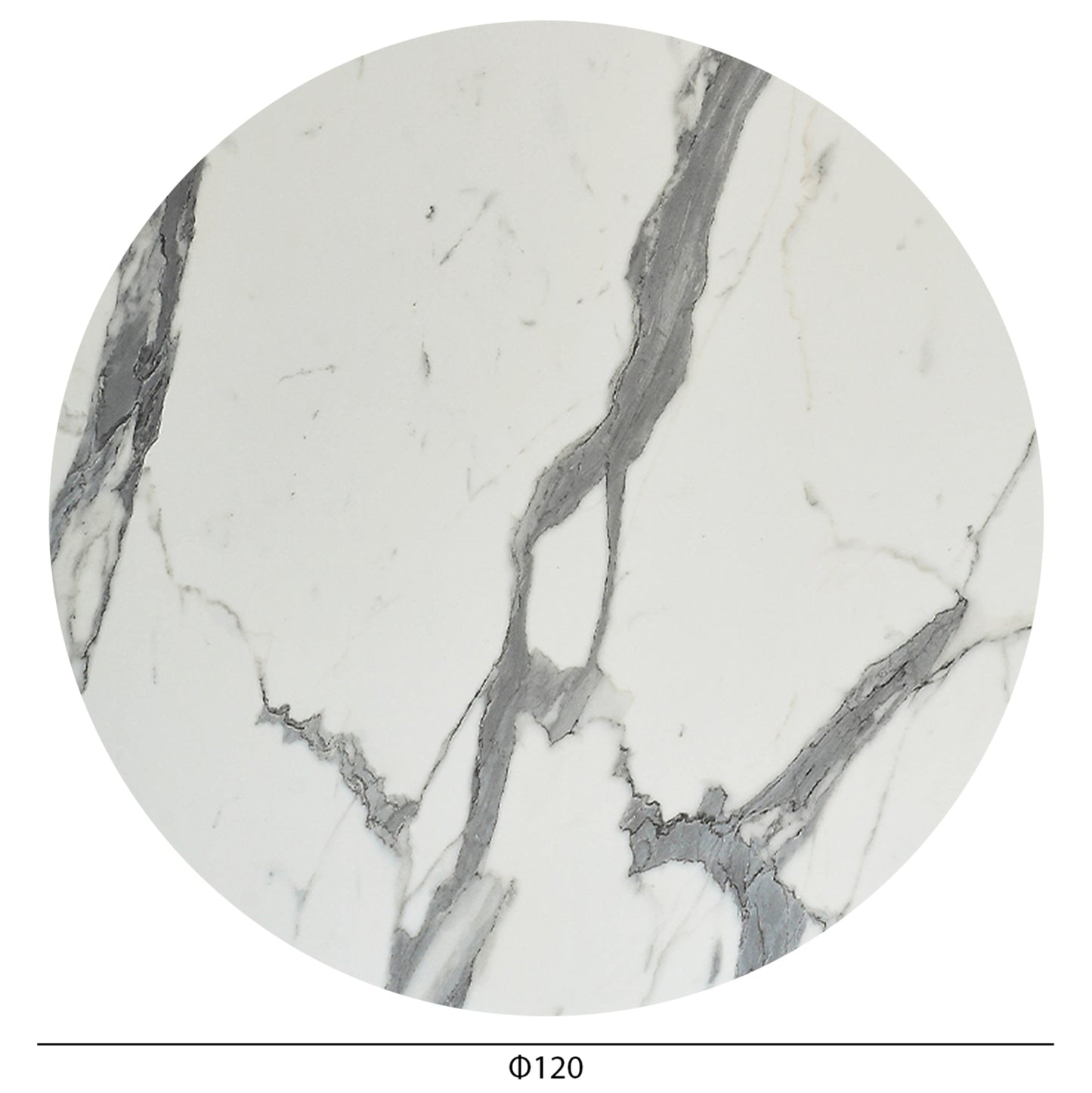 HPL TABLETOP HM6351.31 ROUND IN WHITE MARBLE Φ120cm.