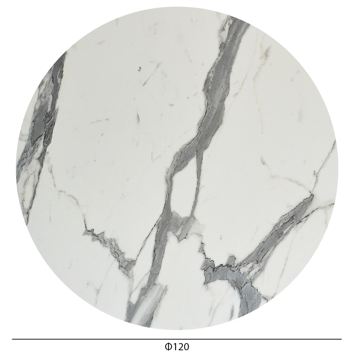 HPL TABLETOP HM6351.31 ROUND IN WHITE MARBLE Φ120cm.