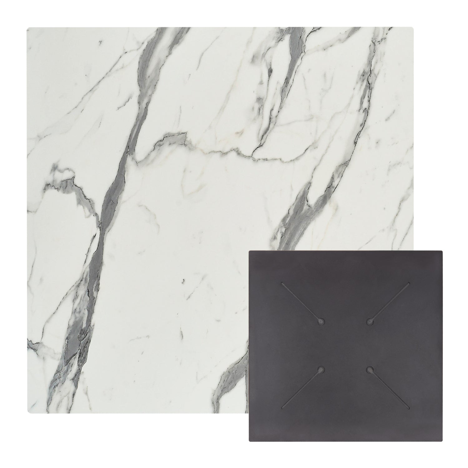 HPL TABLETOP HM5837.31 SQUARE IN WHITE MARBLE COLOR 60X60cm