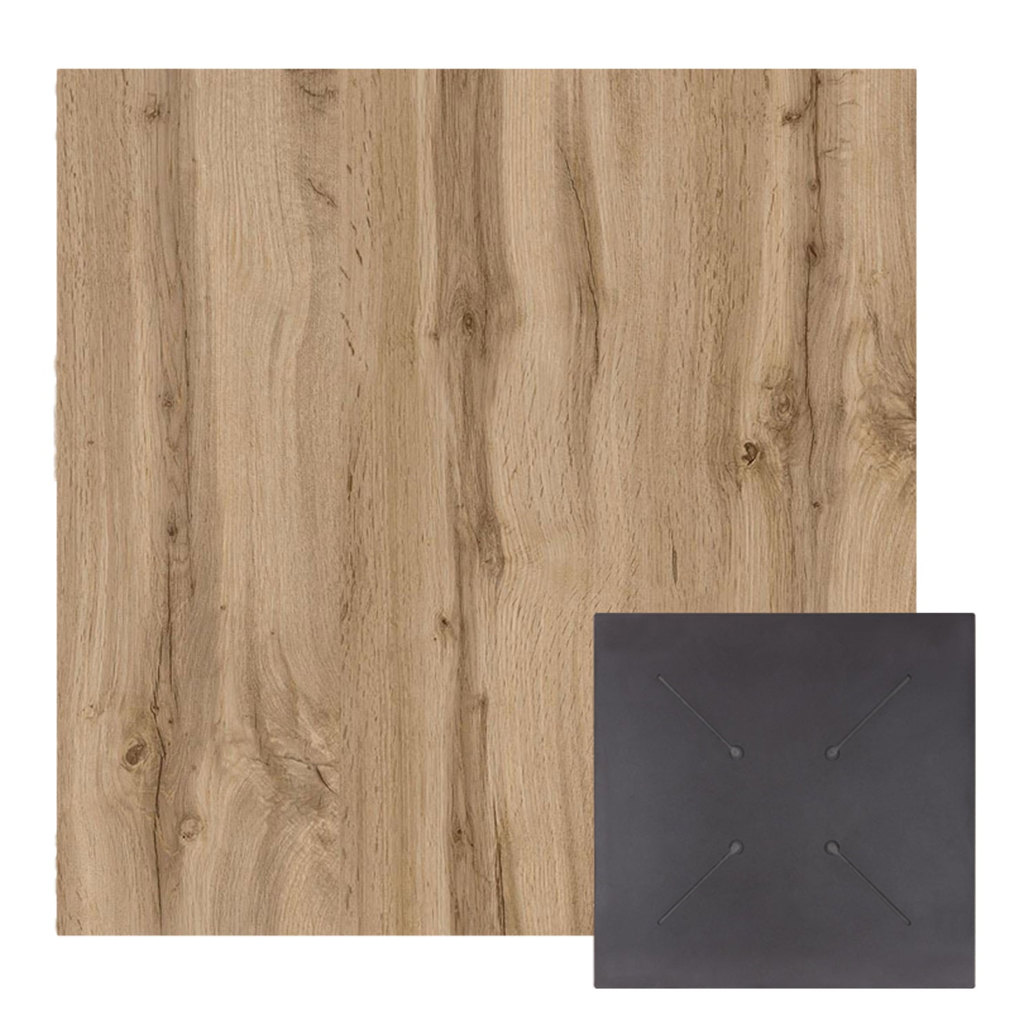 SQUARE HPL TABLETOP HM5839.36 SONAMA OAK 80x80cm.