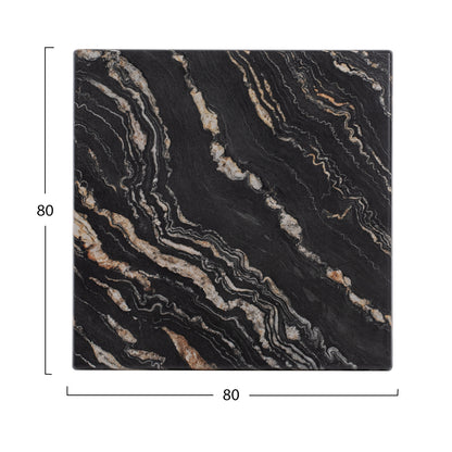 TABLETOP SQUARE HM5231.15 WERZALIT 80X80cm. BLACK GOLD MARBLE 5787