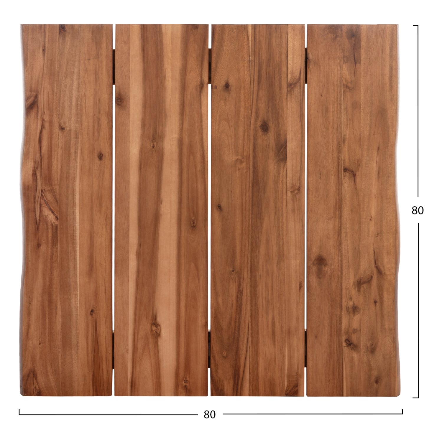 TABLETOP SQUARE HM6300.01 SOLID ACACIA WOOD IN NATURAL COLOR--80x80x3.5 (thickness) cm.