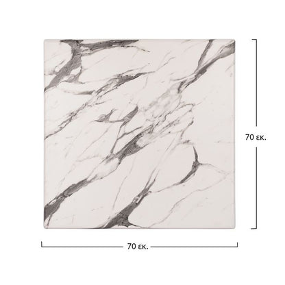 Table Desktop Werzalit 70x70 Marble White-Grey 5657 HM5230.11