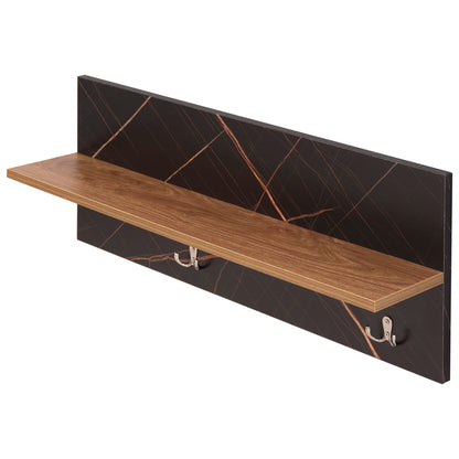 ENTRYWAY FURNITURE SET DELPHINE HM8876.12 MELAMINE IN BLACK MARBLE-NATURAL WOOD 80x31.5x52Hcm.