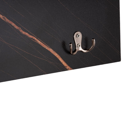 ENTRYWAY FURNITURE SET DELPHINE HM8876.12 MELAMINE IN BLACK MARBLE-NATURAL WOOD 80x31.5x52Hcm.