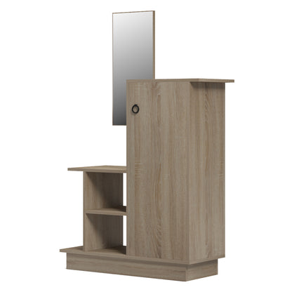ENTRANCE FURNITURE WITH WALL MIRROR SONG HM18379.01 MELAMINE IN SONAMA 80x30x90Hcm