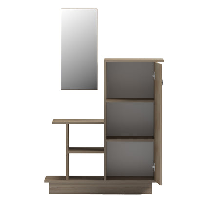 ENTRANCE FURNITURE WITH WALL MIRROR SONG HM18379.01 MELAMINE IN SONAMA 80x30x90Hcm