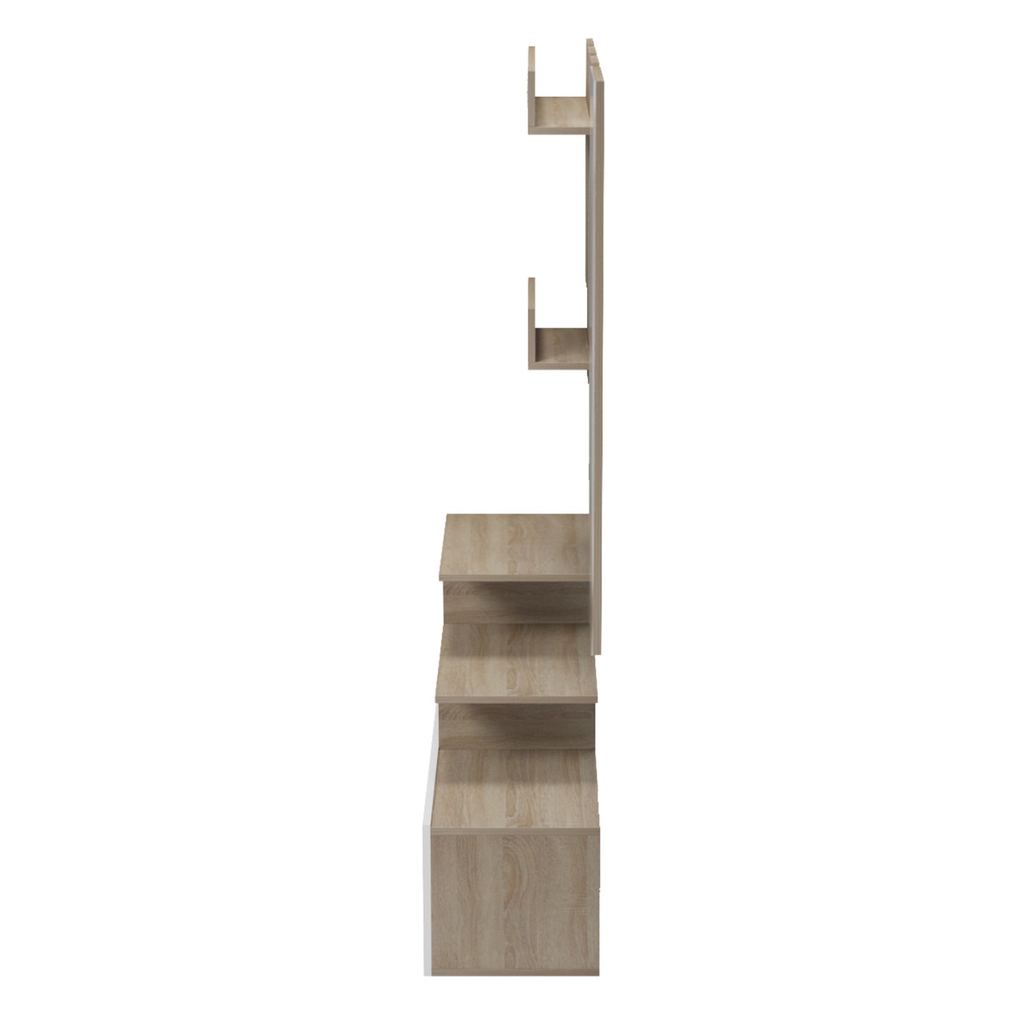 ENTRANCE FURNITURE WITH WALL MIRROR MEZZO HM18380.11 MELAMINE IN SONAMA/WHITE 100x30x61Hcm