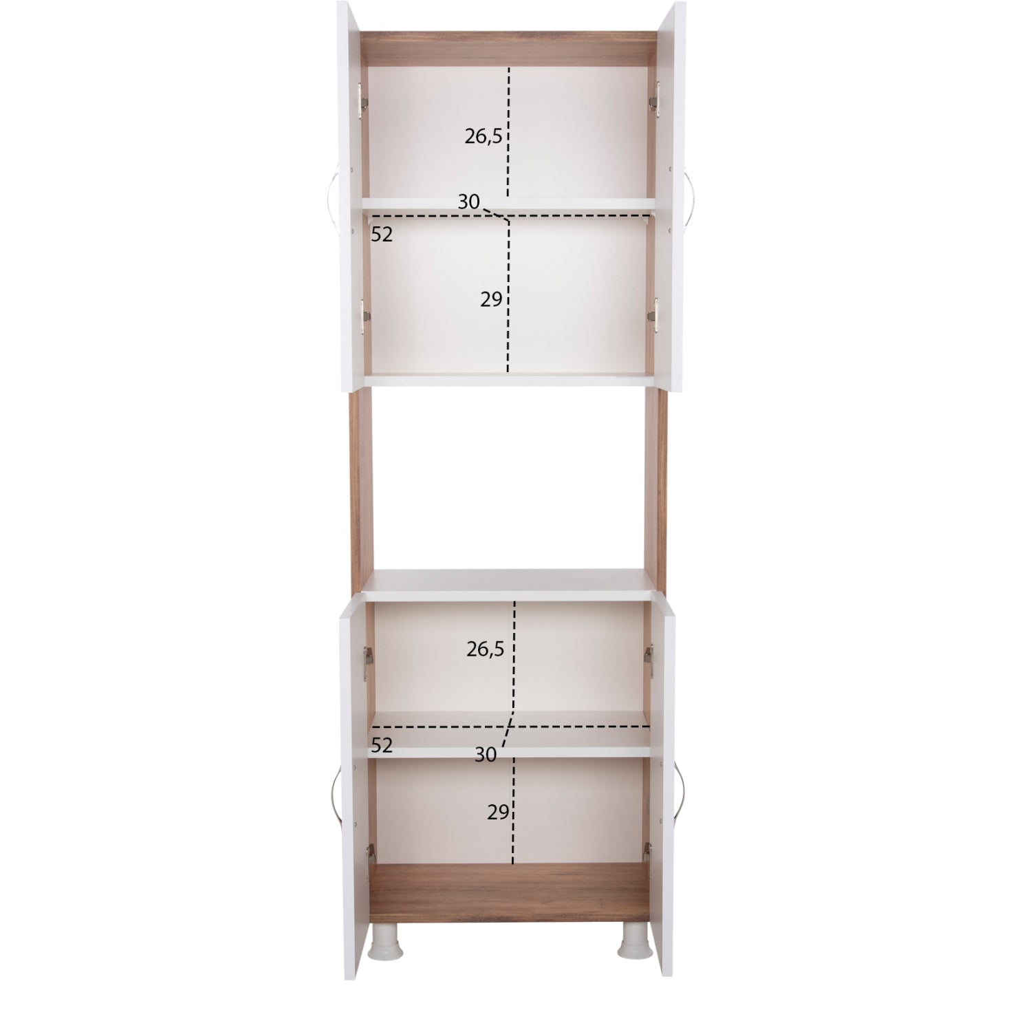 KITCHEN FURNITURE/CABINET RAD HM18196.04 MELAMINE IN NATURAL COLOR-WHITE 55,5x32x165Hcm.