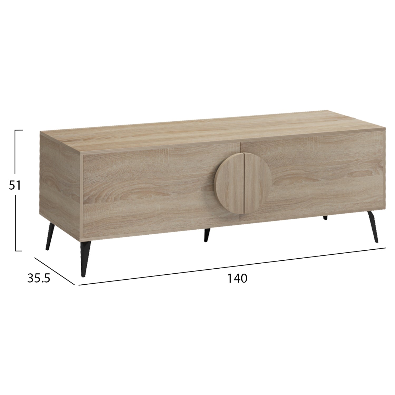 TV FURNITURE SAVORE HM18369.01 MELAMINE IN SONAMA 140Χ35.5Χ51Hcm.