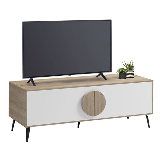 TV FURNITURE SAVORE HM18369.11 MELAMINE IN SONAMA/WHITE 140Χ35.5Χ51Hcm.