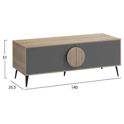 TV FURNITURE SAVORE HM18369.13 MELAMINE IN SONAMA/GREY 140Χ35.5Χ51Hcm.