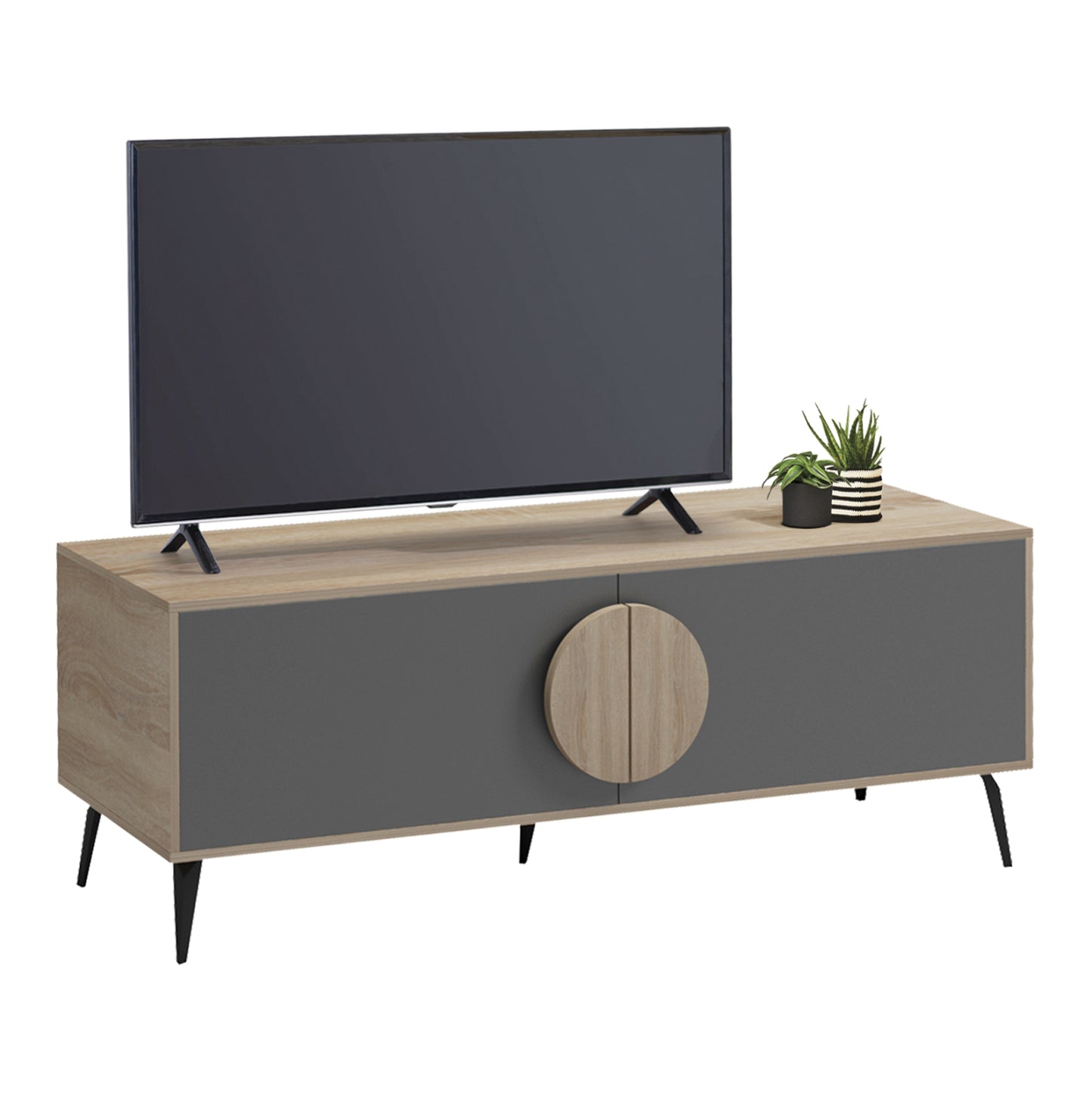 TV FURNITURE SAVORE HM18369.13 MELAMINE IN SONAMA/GREY 140Χ35.5Χ51Hcm.