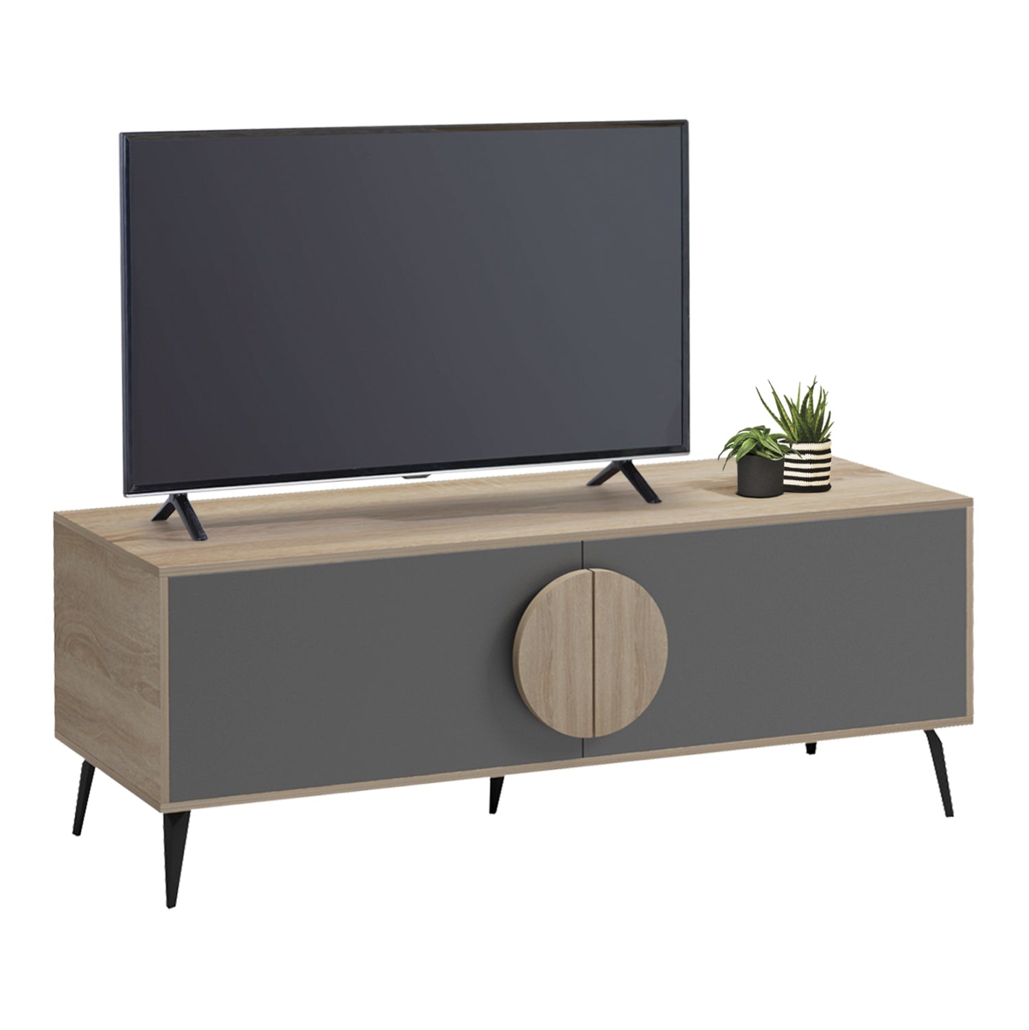 TV FURNITURE SAVORE HM18369.13 MELAMINE IN SONAMA/GREY 140Χ35.5Χ51Hcm.
