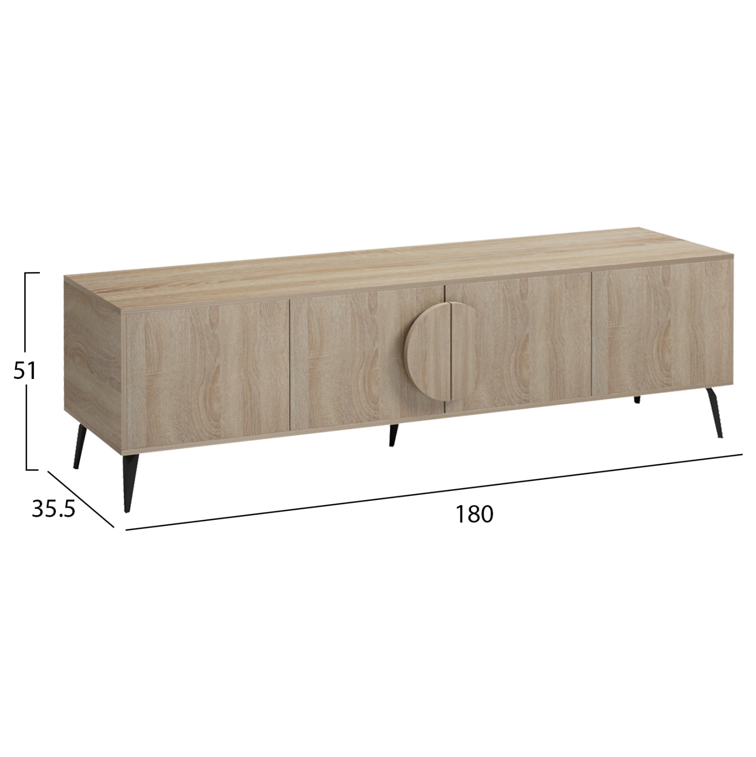 TV FURNITURE SAVORE HM18370.01 MELAMINE SONAMA 180Χ35.5Χ51Hcm.