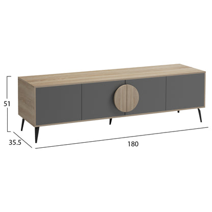 TV FURNITURE SAVORE HM18370.13 MELAMINE SONAMA-GREY 180Χ35.5Χ51Hcm.