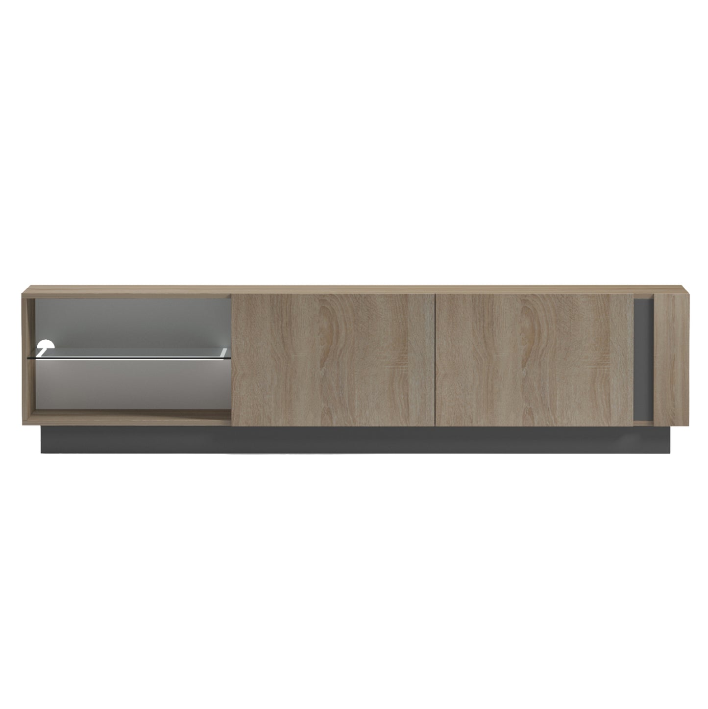 TV FURNITURE NOURISHE HM18373.13 MELAMINE SONAMA-GREY 214Χ35Χ45Hcm.