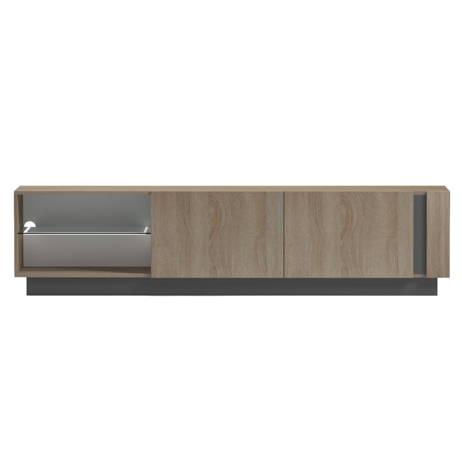 TV FURNITURE NOURISHE HM18373.13 MELAMINE SONAMA-GREY 214Χ35Χ45Hcm.