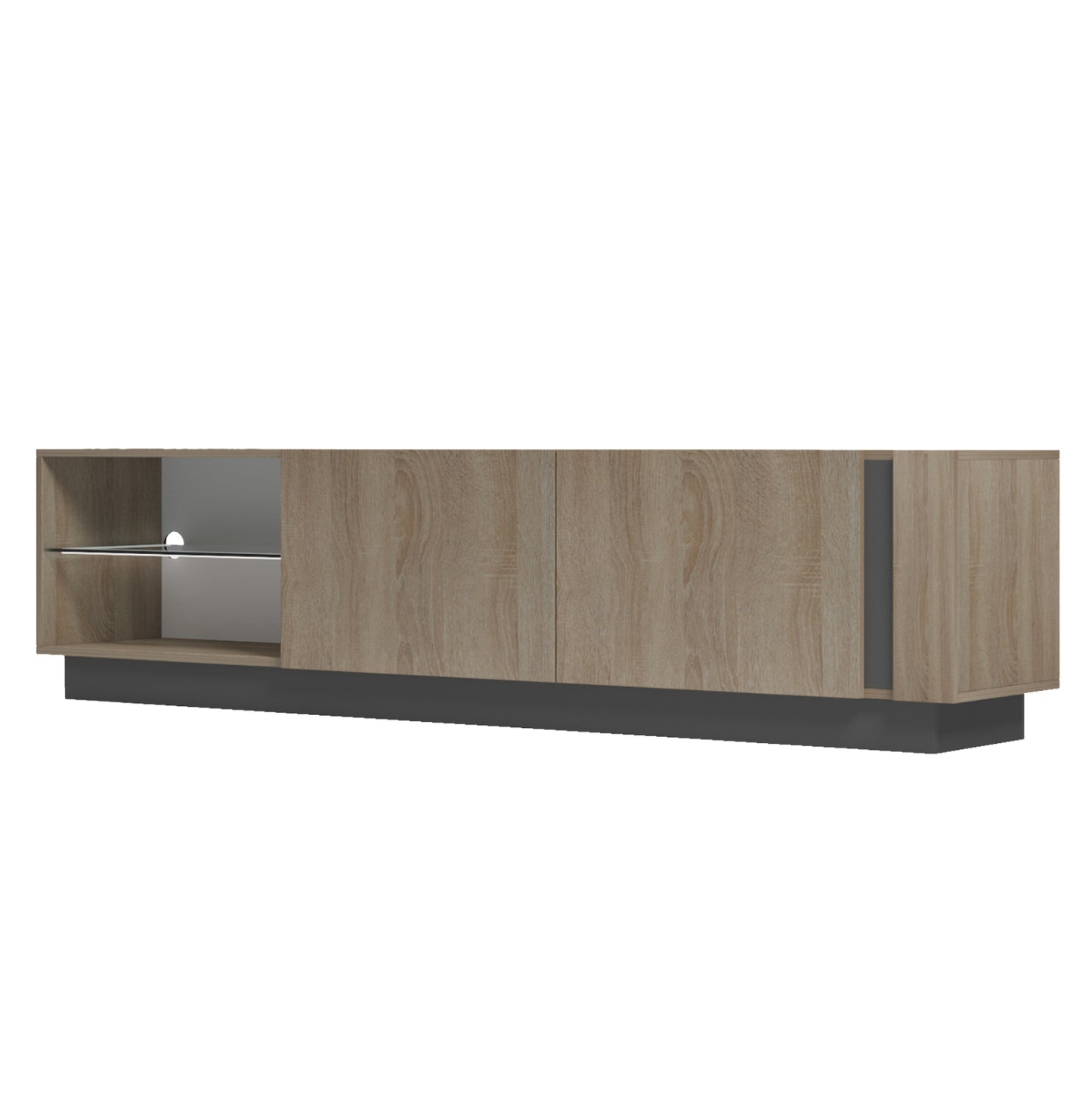 TV FURNITURE NOURISHE HM18373.13 MELAMINE SONAMA-GREY 214Χ35Χ45Hcm.