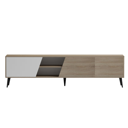 TV FURNITURE CATERRA HM18374.11 MELAMINE SONAMA/WHITE 180Χ35.5Χ48Hcm.
