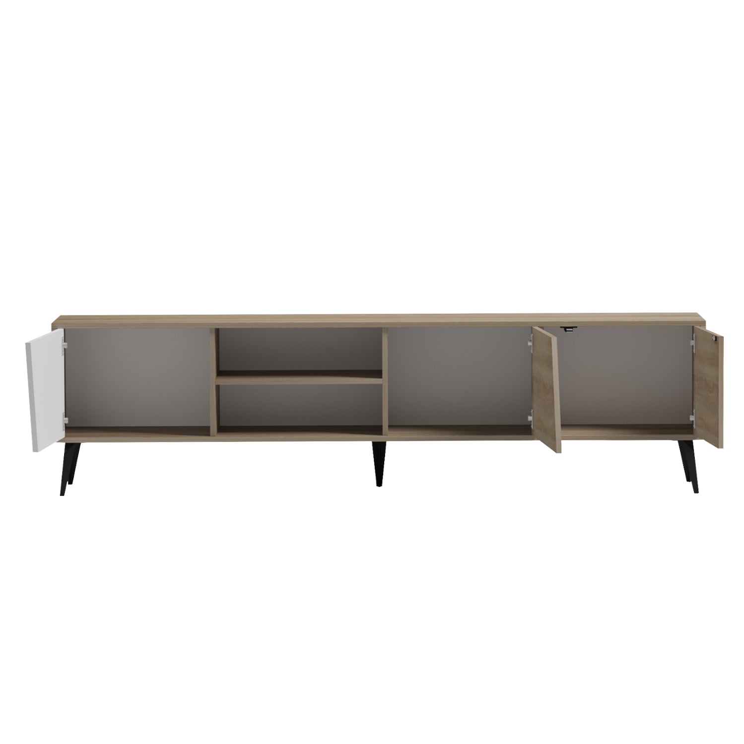 TV FURNITURE CATERRA HM18374.11 MELAMINE SONAMA/WHITE 180Χ35.5Χ48Hcm.