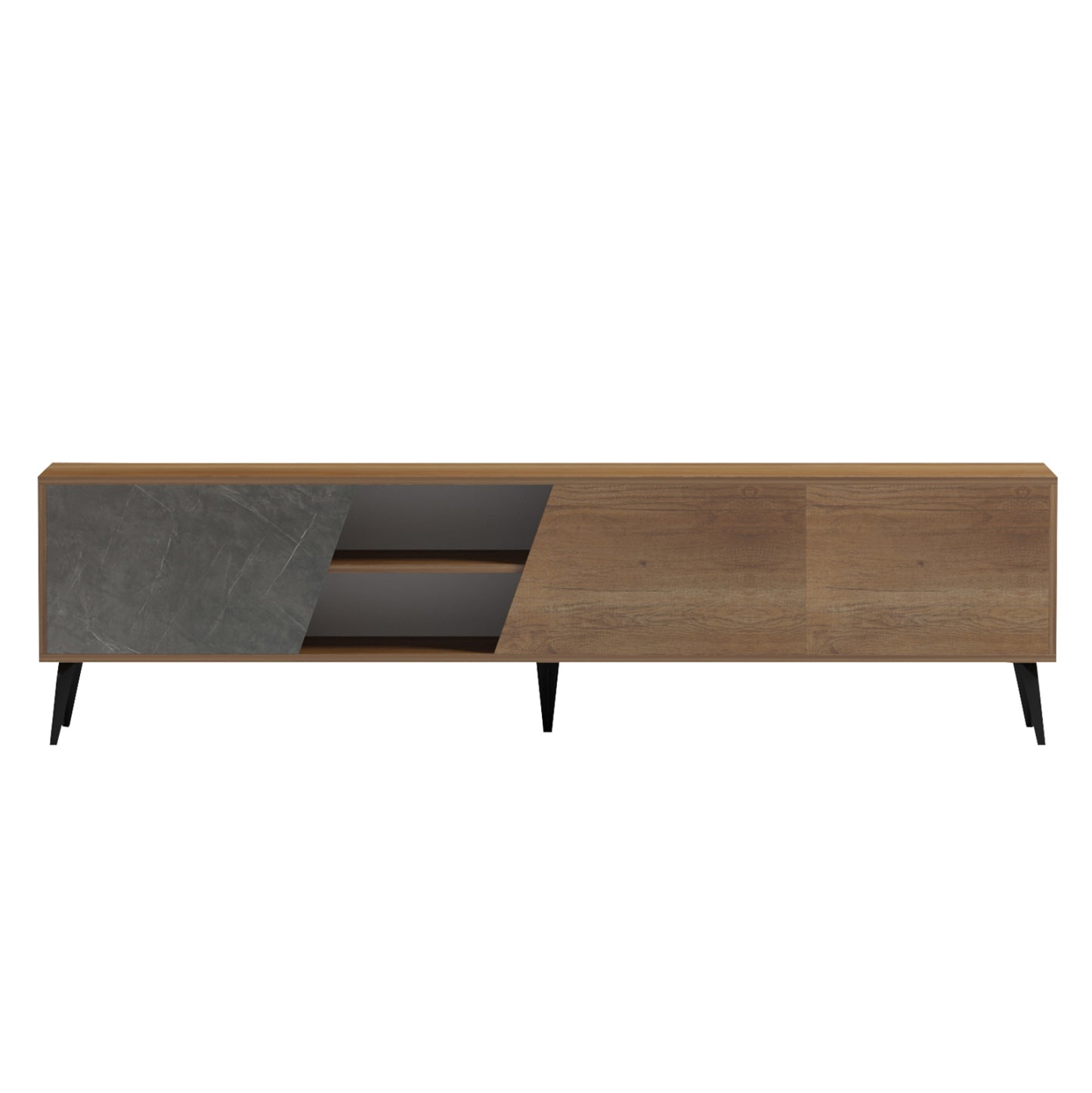 TV FURNITURE CATERRA HM18374.14 MELAMINE NATURAL-MOORE STONE 180Χ35.5Χ48Hcm.