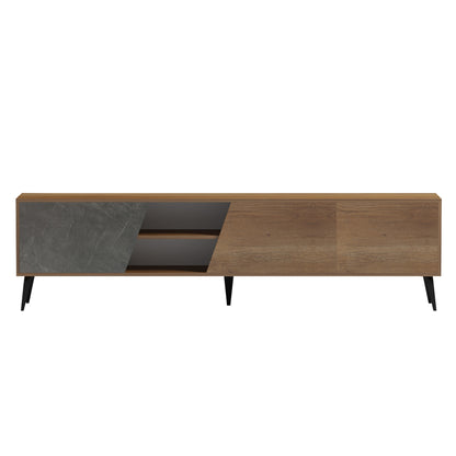 TV FURNITURE CATERRA HM18374.14 MELAMINE NATURAL-MOORE STONE 180Χ35.5Χ48Hcm.