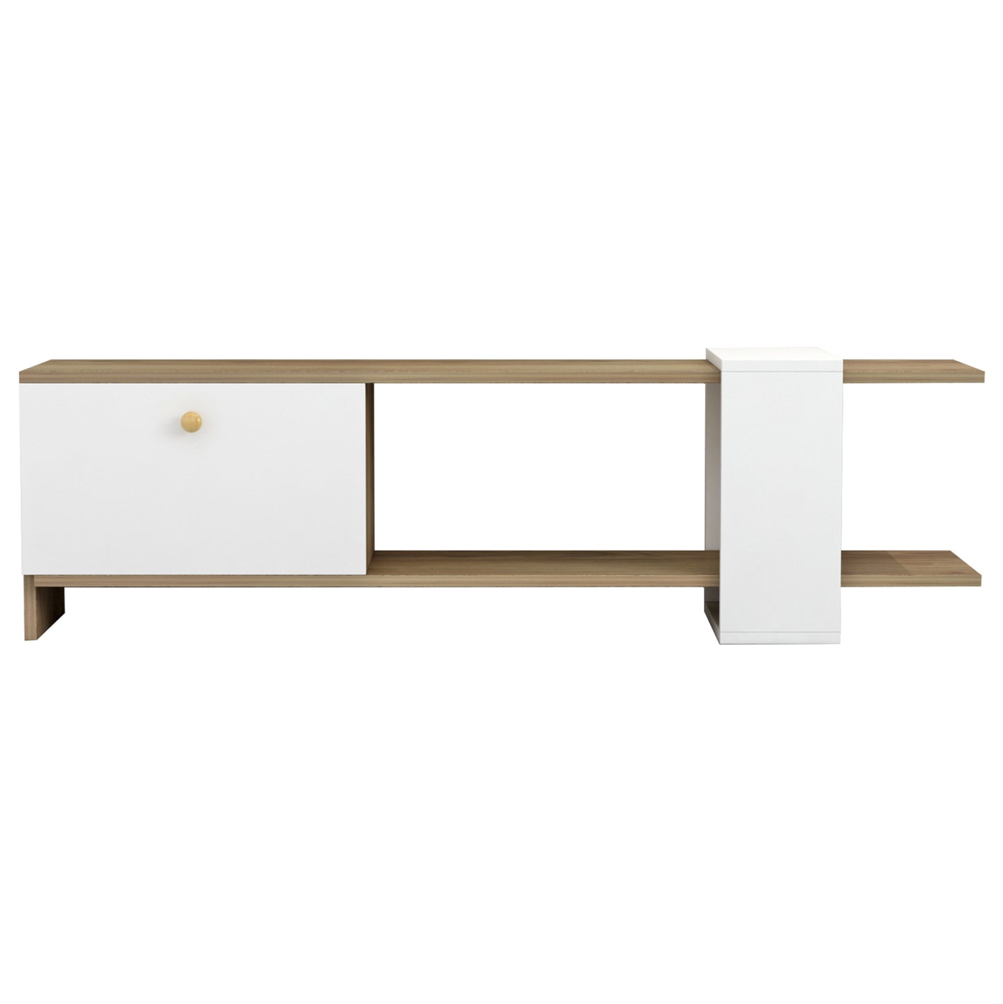 TV FURNITURE HENRIETTE HM8900.11 MELAMINE IN NATURAL-WHITE 120x25x37Hcm.