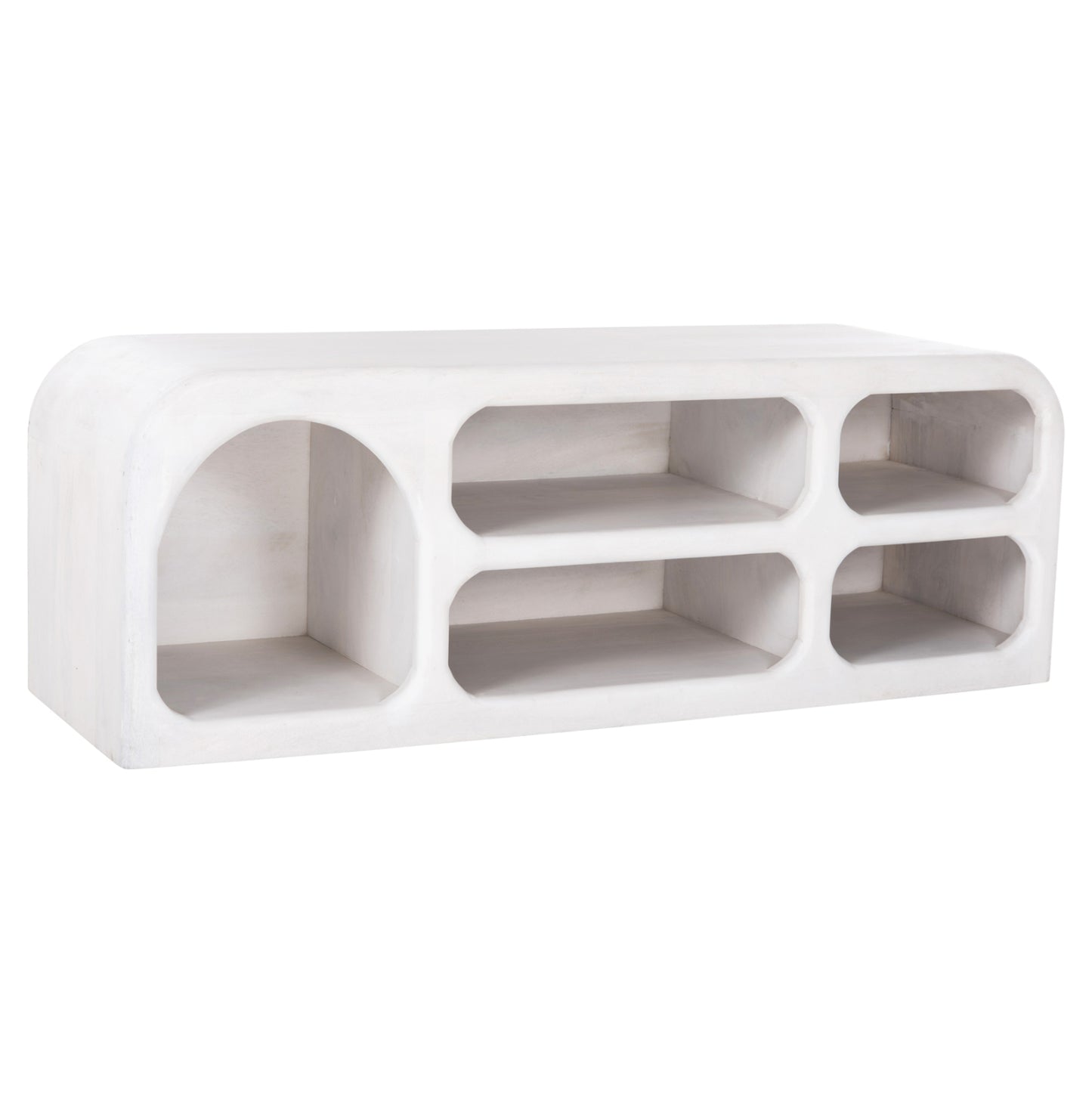 TV CABINET HANDYR HM9704 SOLID MANGO WOOD IN WHITE COLOR 130x40x45Hcm.