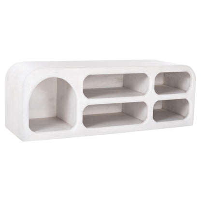 TV CABINET HANDYR HM9704 SOLID MANGO WOOD IN WHITE COLOR 130x40x45Hcm.