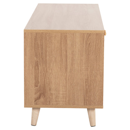 TV CABINET RILLION HM9879 MELAMINE IN SONAMA COLOR 120x40x51Hcm.