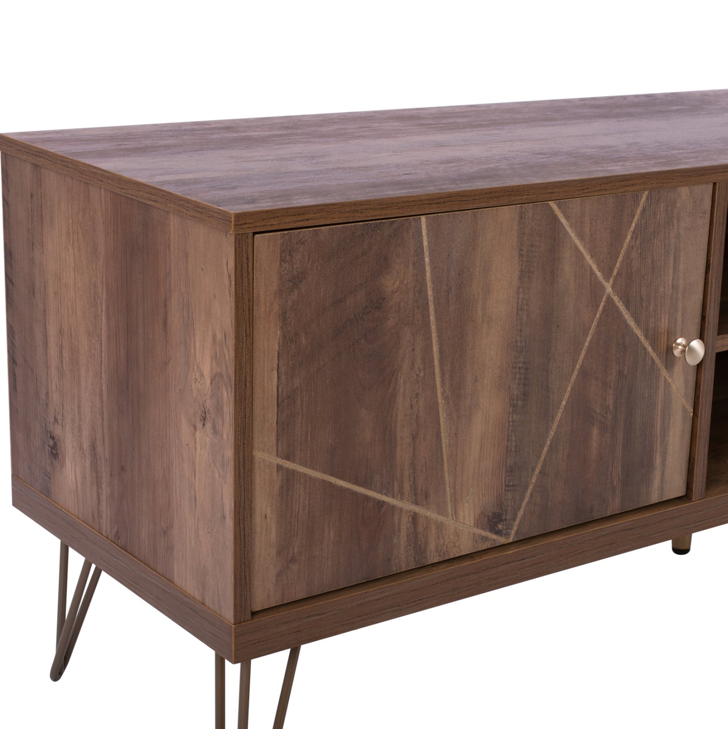 TV set Kaitlyn HM8652 Walnut with Gold 150x39,5x51,5 cm.