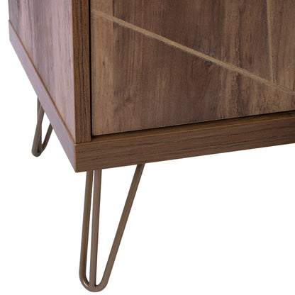 TV set Kaitlyn HM8652 Walnut with Gold 150x39,5x51,5 cm.