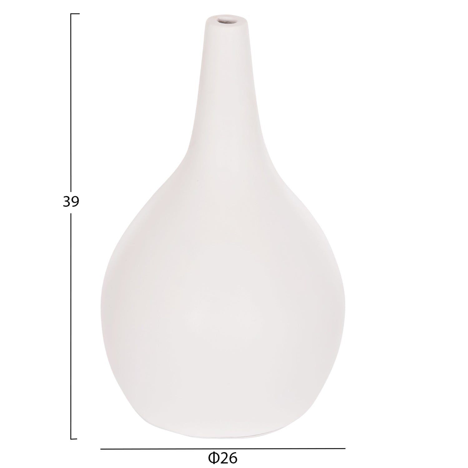 TABLE DECORATIVE VASE DENI HM4663.02L FIBER CEMENT IN WHITE--Φ26x39Hcm