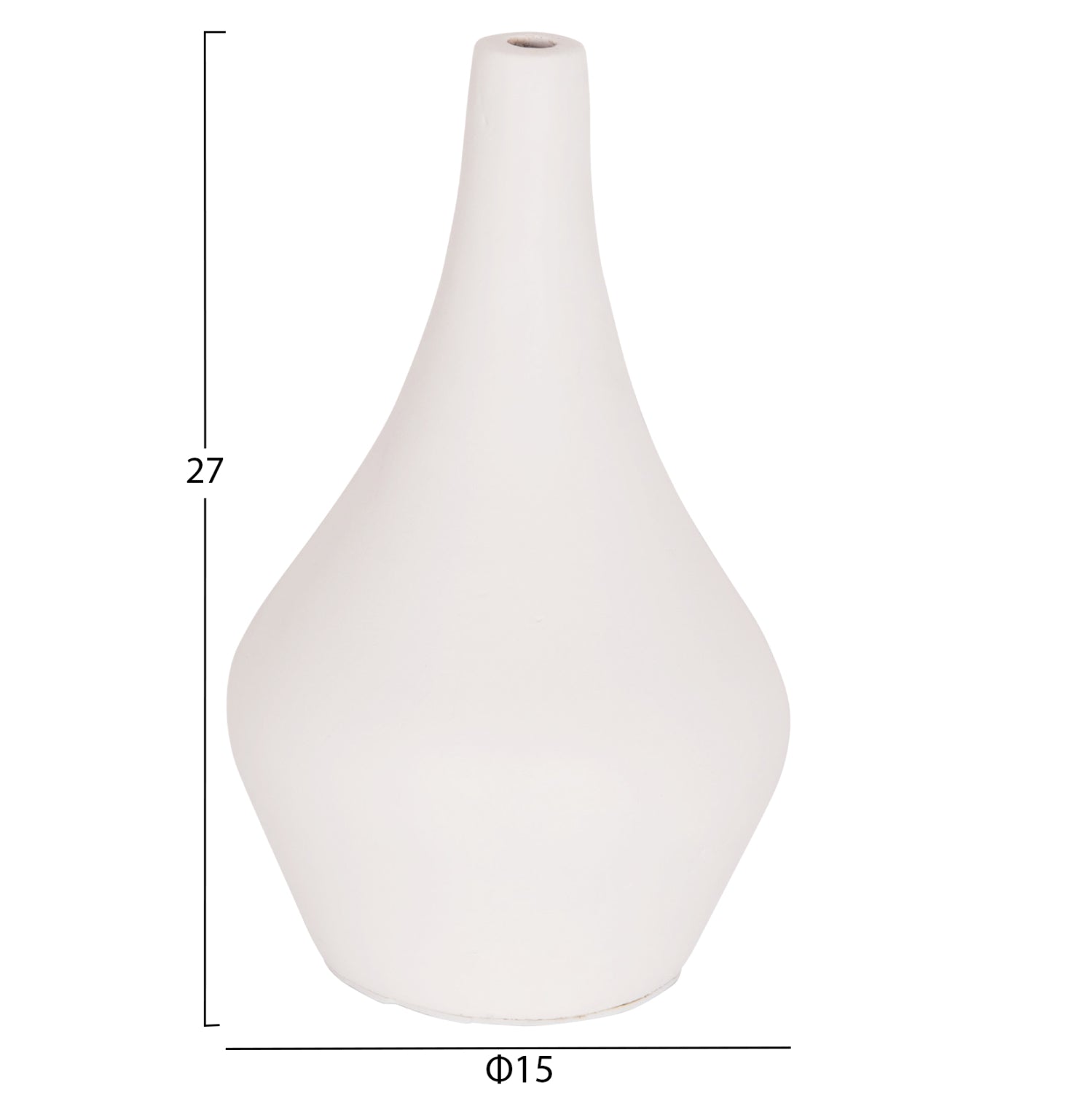 TABLE DECORATIVE VASE DENI HM4663.02S FIBER CEMENT IN WHITE--Φ15x27Hcm.