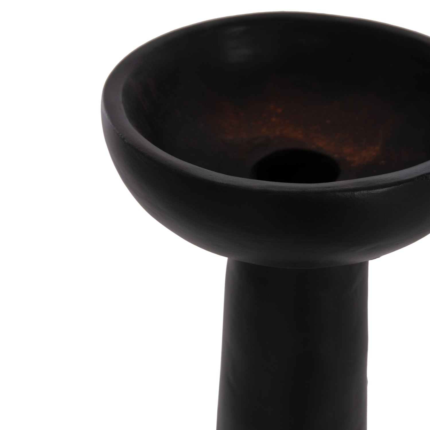 TABLE DECORATIVE VASE LEKKAN HM4664.01L TERRACOTA IN BLACK--Φ18x38Hcm.
