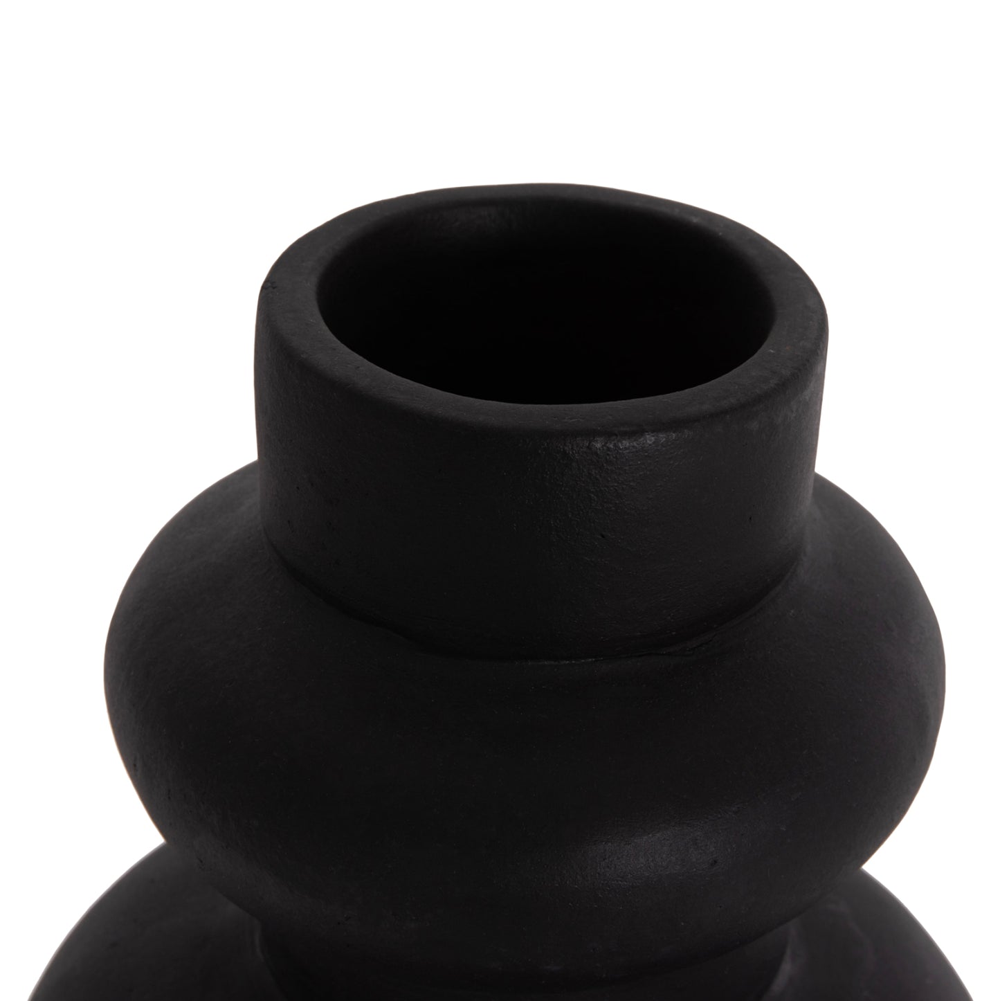 TABLE DECORATIVE VASE LEMA HM4664.01M TERRACOTA IN BLACK--Φ22x29Hcm.