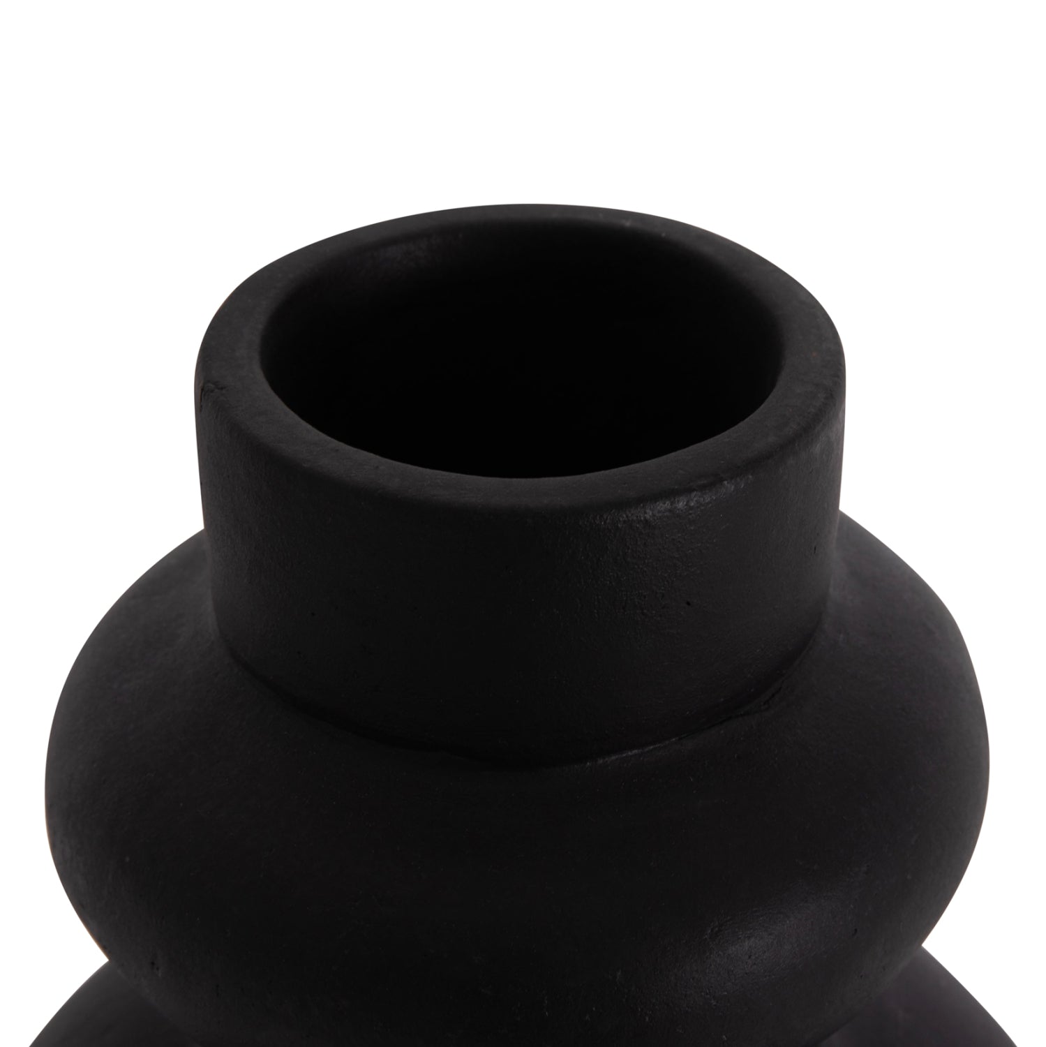 TABLE DECORATIVE VASE LEMA HM4664.01M TERRACOTA IN BLACK--Φ22x29Hcm.