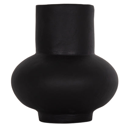 TABLE DECORATIVE VASE LEMA HM4664.01S TERRACOTA IN BLACK--Φ22x22Hcm.
